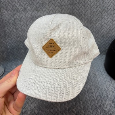 H&M Baby Grey Herringbone Tiny Crew Playground Club Baseball Cap 12M