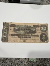 1864 Ten Dollar Bill Confederate States of America Richmond, Va. 030414