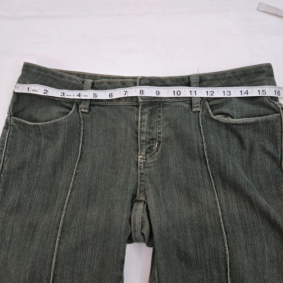 Pantalones de mezclilla LUX French on Reverse French A L Envers para mujer 28x33 verde gris recto Foto 4 de 4