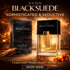 Avon Black Suede Eau De Toilette, New in Box,Smooth Cologne Spray for Men. 3.4oz