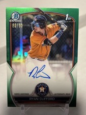Ryan Clifford 2023 Bowman Chrome 1st Auto Green Refractor /99 METS