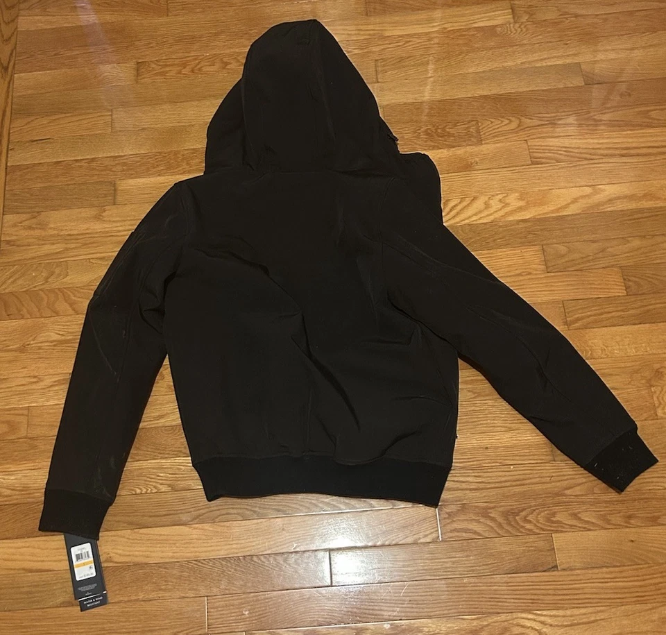 Tommy Hilfiger Black Men's Hooded Shell Jacket Water & Wind Resistant, Sz NWT - Image 2 of 4