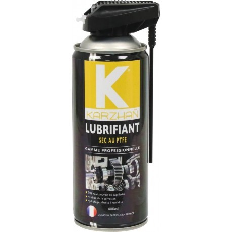 Lubrifiant sec PTFE aérosol 400ml multiposition pour glissière et engrenage