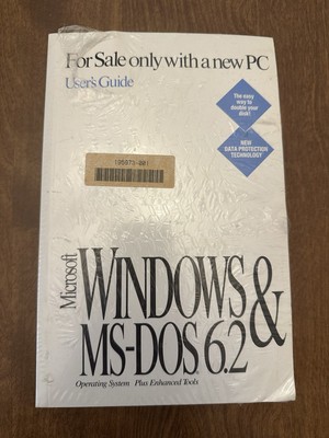 Vintage Microsoft Windows & MS-DOS 6.2 Concise User s Guide w/ COA New Sealed