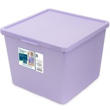 Kids Large Plastic Stacking Storage Bin with Lid, 12 in x 12.4 in x 9.4 in