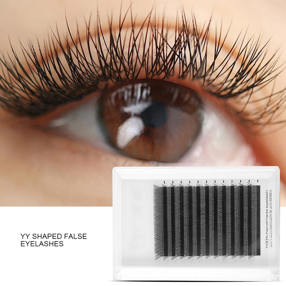 C Curve)0.07mm YY Shaped Dense False Eyelashes Eyelash Extension Grafting Fa ESE