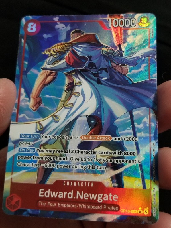 ONE PIECE OP16-003 Edward Newgate  SUPERRARE PARALLEL and SuperRare 2 card lot
