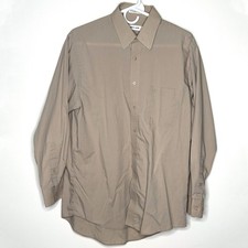 Pierre Cardin Dress Shirt Tan 15.5 32/33 Men's Button Up Pocket Casual