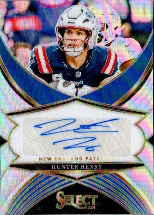 2024 Panini Select Select Signatures Hunter Henry #SSP-HHY Silver Prizm Patriots