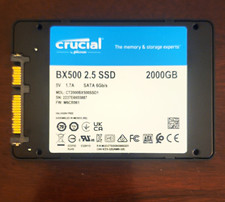 Crucial BX500 2TB 2.5" SATA 3 SSD - ZERO Bad Sectors (37% Wear) - Tested / Wiped