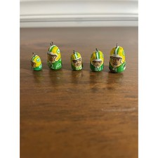 Vintage Green Bay Packers Hand Painted Mini Wooden Charms Set Favre White 5pc