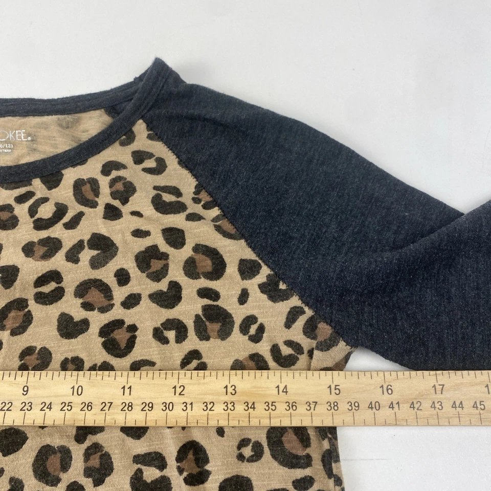 2PC Lot Cherokee & SO Girls' SZ 10/12 Animal Print Top & Turquoise Pull-on Pants - Image 4 of 4