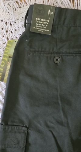 NEW Boy Scouts of America BSA Cargo Canvas Convertible Pants Sz 16 Youth Green - Picture 11 of 23