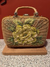 Vintage Wicker Handbag Purse Hong Kong