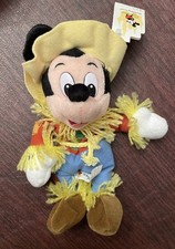 Walt Disney World Scarecrow Mickey Mouse Beanbag Plush 9 Inch High