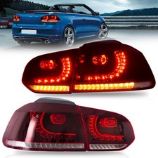 LED RED Tail Lights For VW Golf VI MK6 2008-2013 Rear Lamps W/Sequential