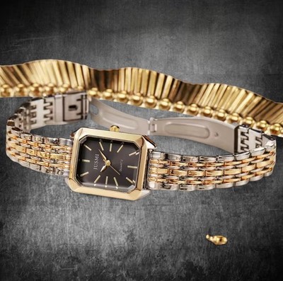 New Fashionable Simple Explosive Square Bar Scale Dial Steel Strip Quartz Watch