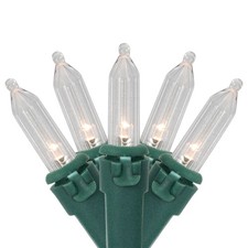 LED Mini Christmas Lights - Warm White - 15.75  Green Wire - 50ct