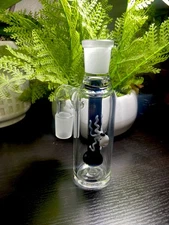 18MM Shower Head Glass Ash Catcher 90 degree Black (white Octopus).