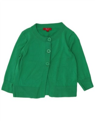 Monsoon Damen Crop Cardigan Pullover UK 12 Medium Grün Baumwolle BR20