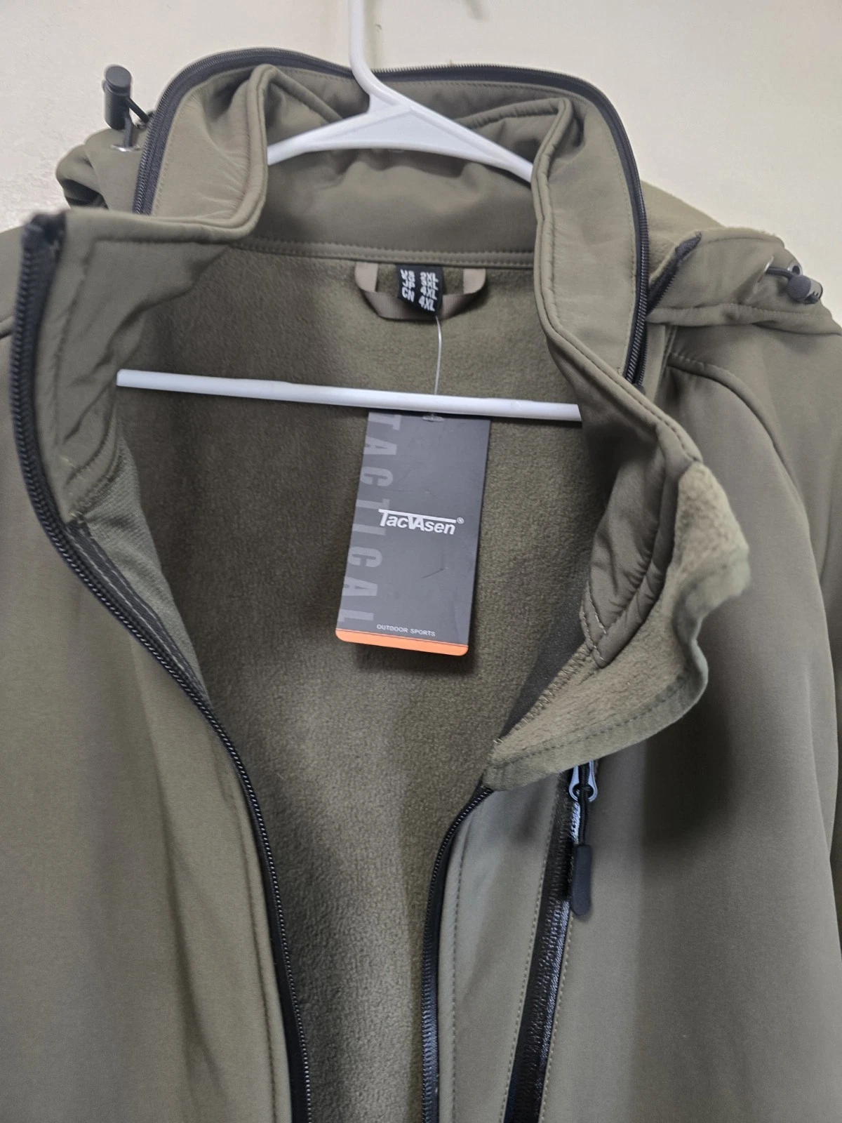 TACVASEN Men's Green Hooded Softshell Full Zip Jacket Size 2XL - product detail image 2