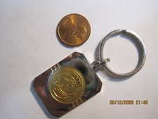 Vintage Saab Silver Tone Metal Keychain Logo Return Postage Estate