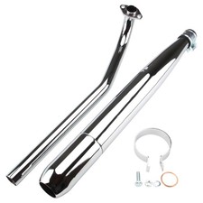 P3 Krümmer rechts Flansch + Auspuff offen + Schellen SET für Hercules Prima