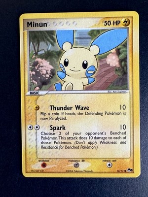 Minun 12/17 Common Pop Series 1  2004 Pokemon Card