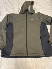 Scandinavian Explorer Jacket Womens XL Green Softshell Hooded Hiking 71 10 21