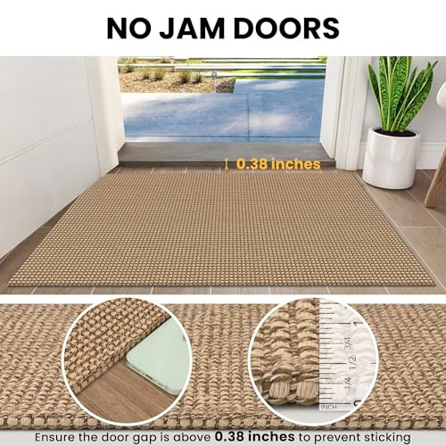 Small Area Rug 2'x3' Washable Woven Rugs 2' x 3' (24"x36") Orange/Tan/Brown - Picture 4 of 7