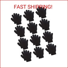 Cooraby 12 Pairs Kids Warm Magic Gloves Teens Winter Stretchy Knit Gloves Boys G