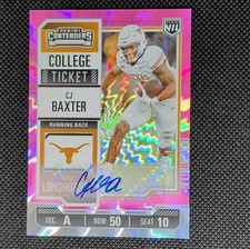 Panini 2025 NIL CJ Baxter College Ticket Pink Autograph /99 #3 Texas Football