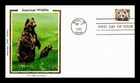 US COVER BROWN BEAR WILDLIFE FIRST DAY ISSUE COLORANO SILK CACHET