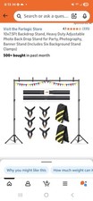 Backdrop Stand 10 8ft Adjustable Photography Support Kit w/ Bag
