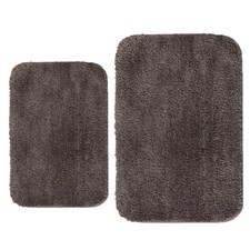 2 PCS 16x24/20x32 Inch Bathroom Rugs Mats Set Chocolate Soft NonSlip Wash