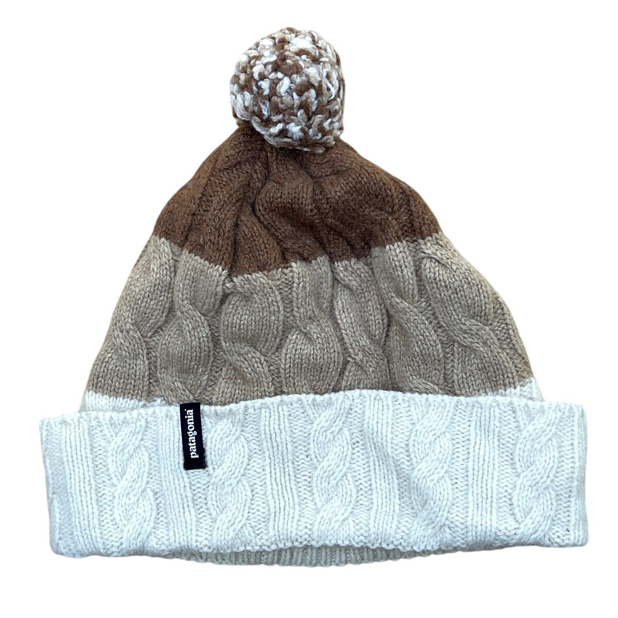 Patagonia Se Rompe Pompón Gorro Mujer Talla Única Punto Marrón Lana Merino Blend
