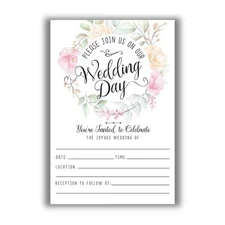 Wedding Invitations with Envelopes - Set of 25 - Blank Wedding Stationery - B...
