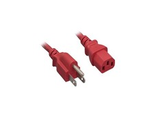 Nippon Labs 18 AWG Red Standard Power Cord NEMA 5-15P to C13, NEMA5-15P/IEC320 C