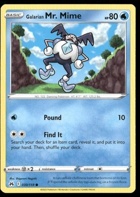 2023 Sword & Shield - Crown Zenith Galarian Mr. Mime Basic/Common #30