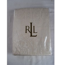 Ralph Lauren RL Damask Cream Tablecloth Paisly 52" X 70" New