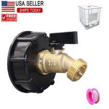 275-330Gallon Water Tank IBC Tote Adapter 2" Brass Fittings Hose Valve Connector