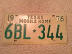 Vintage Texas Mobile Home Tag 1976 — photo 1