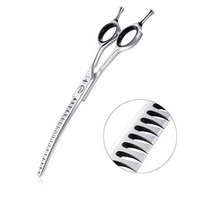 PURPLEBIRD 6.5 Inch Downward Curved Dog Grooming Scissors Pet Chunker Shears ...
