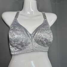 Bali Double Support Lace Wireless Bra 40C Gray Bow DF3372