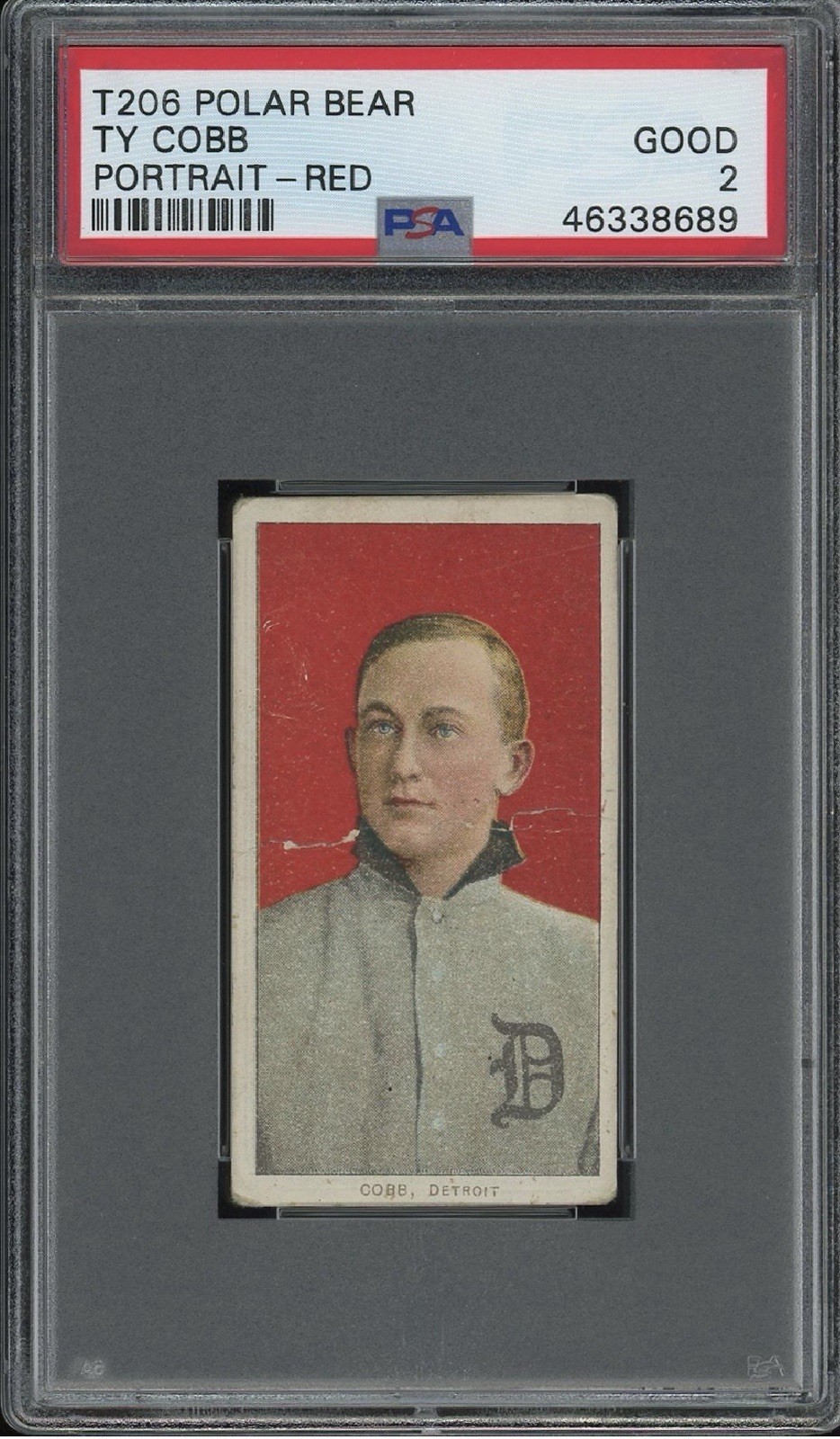 T206 Polar Bear Ty Cobb PSA 2 Red Portrait