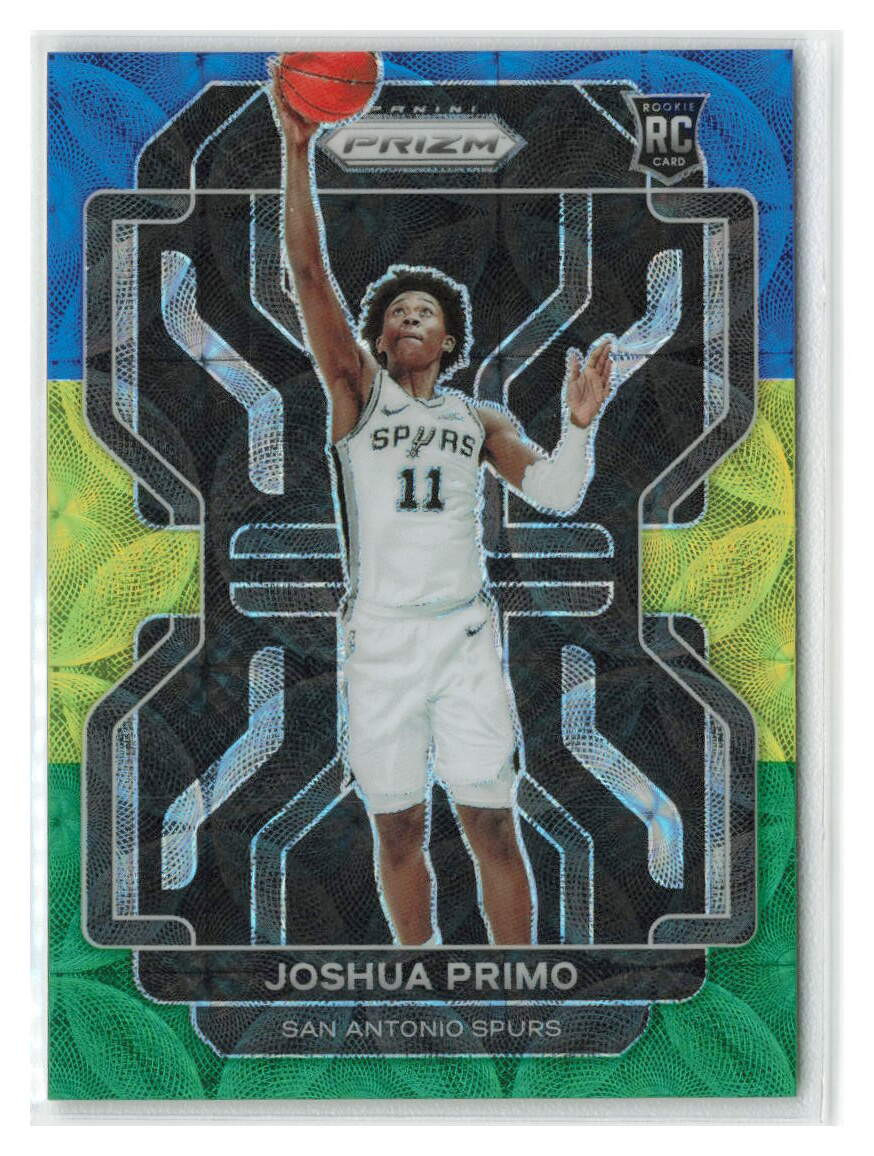 Joshua Primo 2021-22 Panini Prizm Choice Blue Yellow Green RC #298-SPURS
