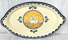 Corso de Fiori Lepre Rabbit 12" Plato Ovalado para Servir Firmado Italia Arte Popular