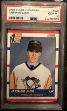 1990 Score Canadian #428 Jaromir Jagr Rookie Card PSA 10 Gem Mint PENGUINS