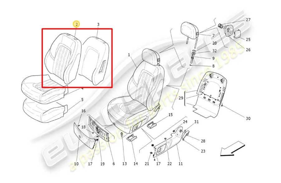 2014-2020 Maserati Ghibli Front Left Side Upper Seat Back Cushion 673002978 OEM