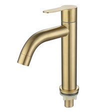 Bathroom Brushed Gold Basin Faucet Tap Wash Basin Single Cold Water Sink Faucet 